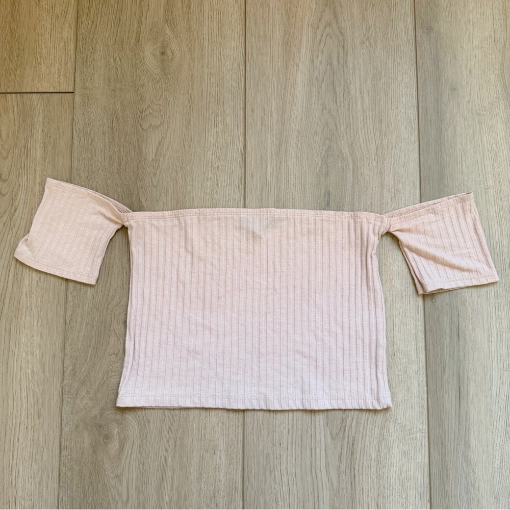Pacsun Kendall + Kylie Pink Off the Shoulder Crop Top